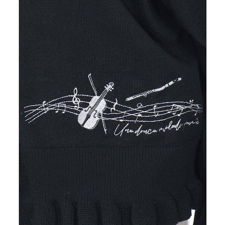音楽刺繍ショートニットカーディガン | axes femme | 詳細画像30 