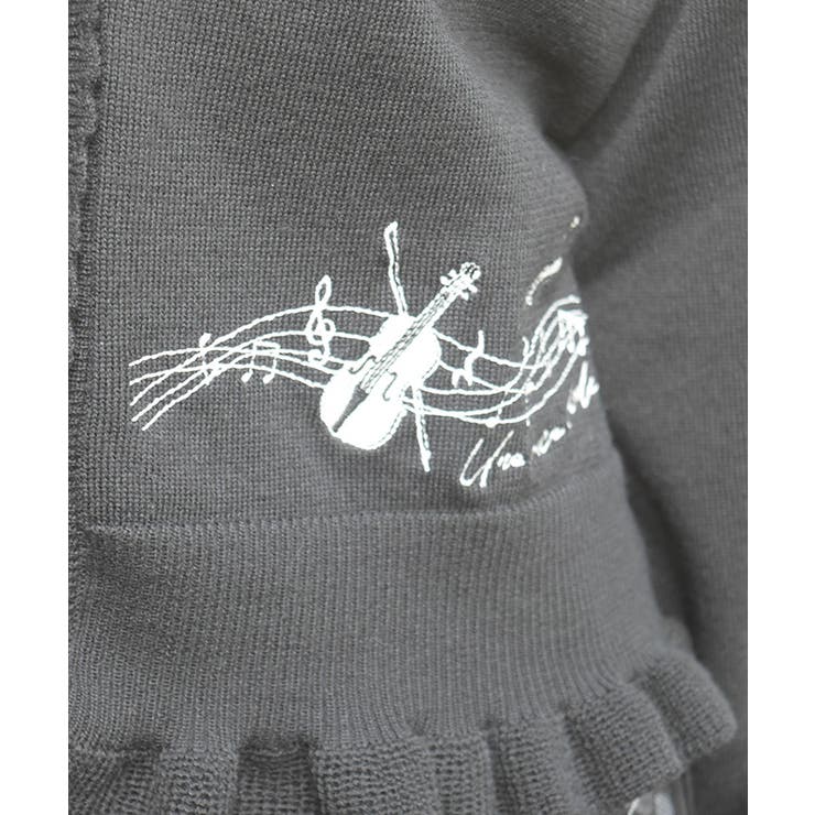 音楽刺繍ショートニットカーディガン | axes femme | 詳細画像9 