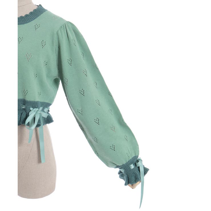 ハート透かし編みニットカーディガン | axes femme | 詳細画像13 