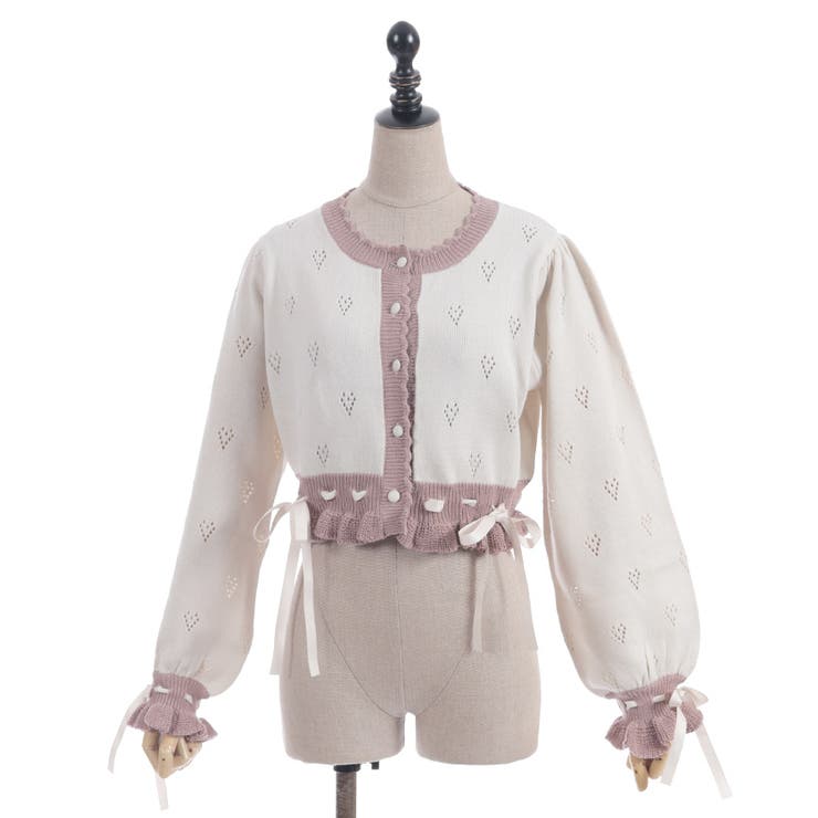 ハート透かし編みニットカーディガン | axes femme | 詳細画像14 