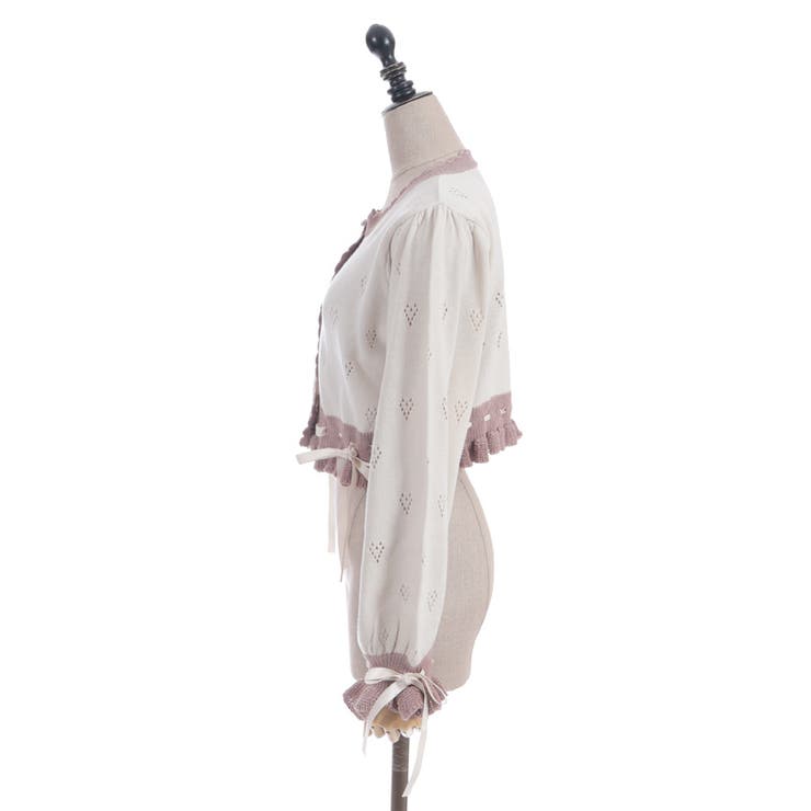 ハート透かし編みニットカーディガン | axes femme | 詳細画像15 