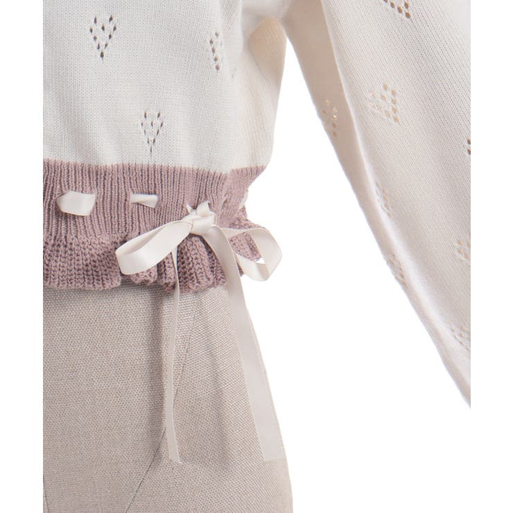 ハート透かし編みニットカーディガン | axes femme | 詳細画像18 