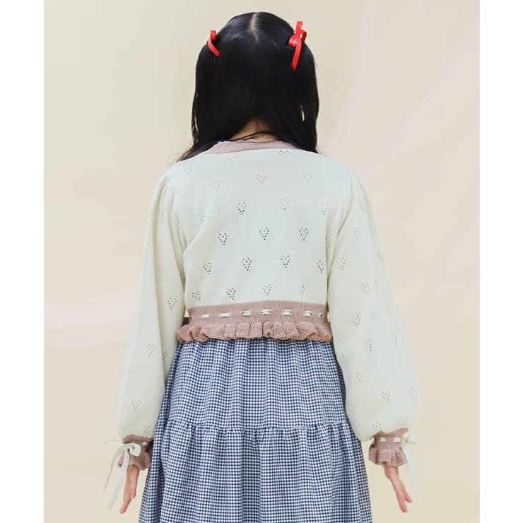 ハート透かし編みニットカーディガン | axes femme | 詳細画像3 