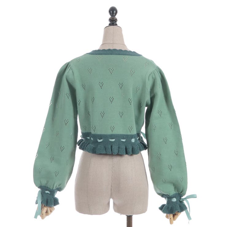 ハート透かし編みニットカーディガン | axes femme | 詳細画像7 