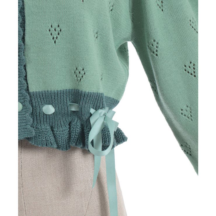 ハート透かし編みニットカーディガン | axes femme | 詳細画像9 