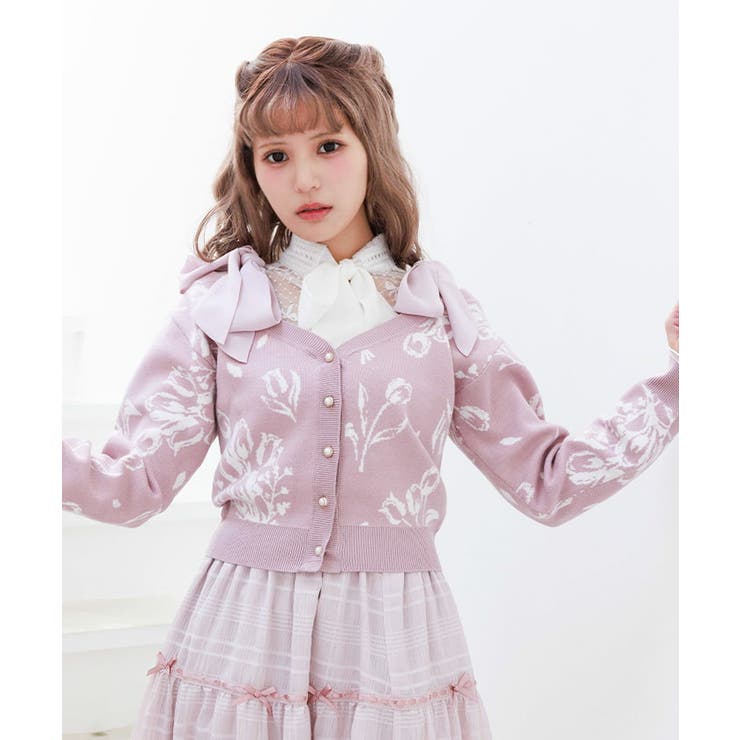 ピンク | フラワージャカードニットＣＤ | axes femme