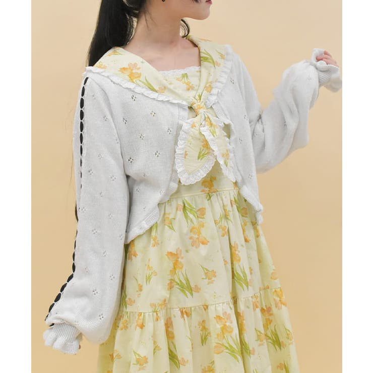 生成り | フリルラメニットボレロ | axes femme