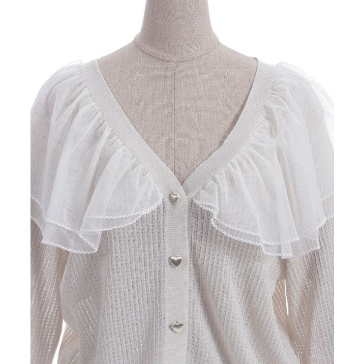 チュールフリルＵＶカットカーディガン | axes femme | 詳細画像8 