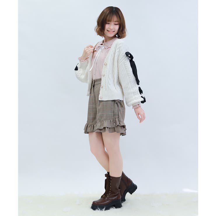 レースアップモールニットカーディガン | axes femme | 詳細画像11 