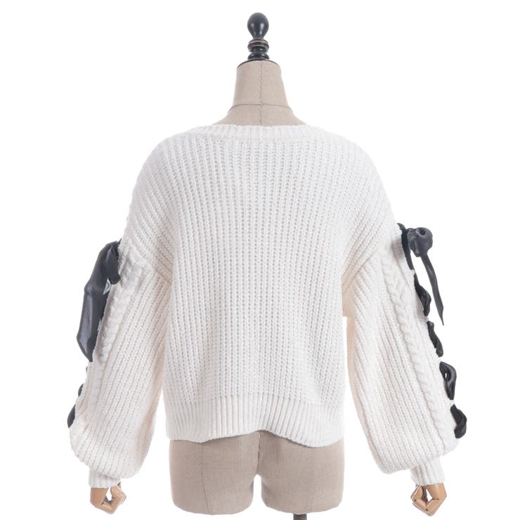 レースアップモールニットカーディガン | axes femme | 詳細画像14 