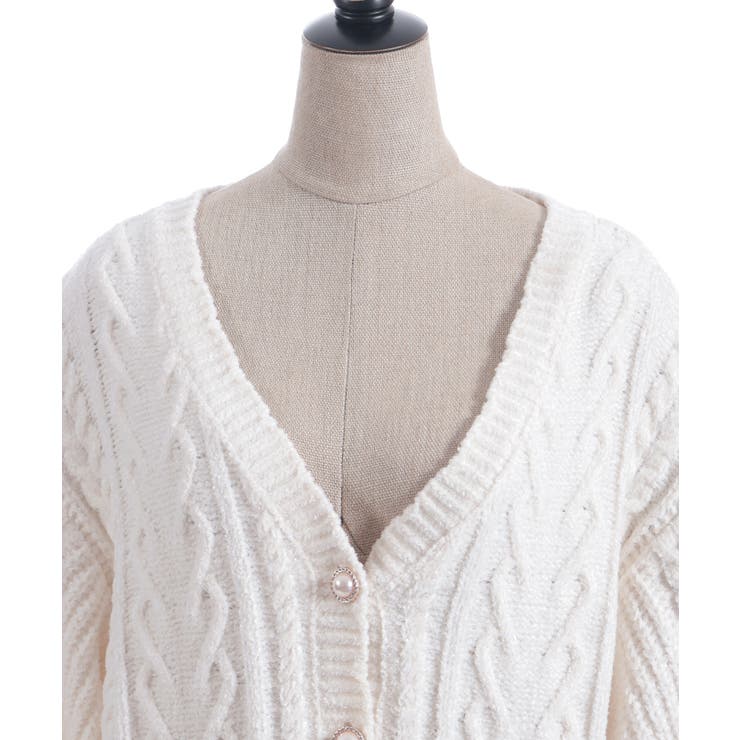 レースアップモールニットカーディガン | axes femme | 詳細画像15 