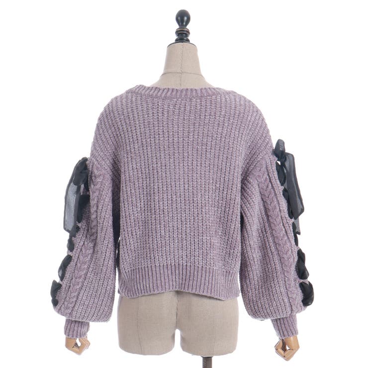 レースアップモールニットカーディガン | axes femme | 詳細画像21 