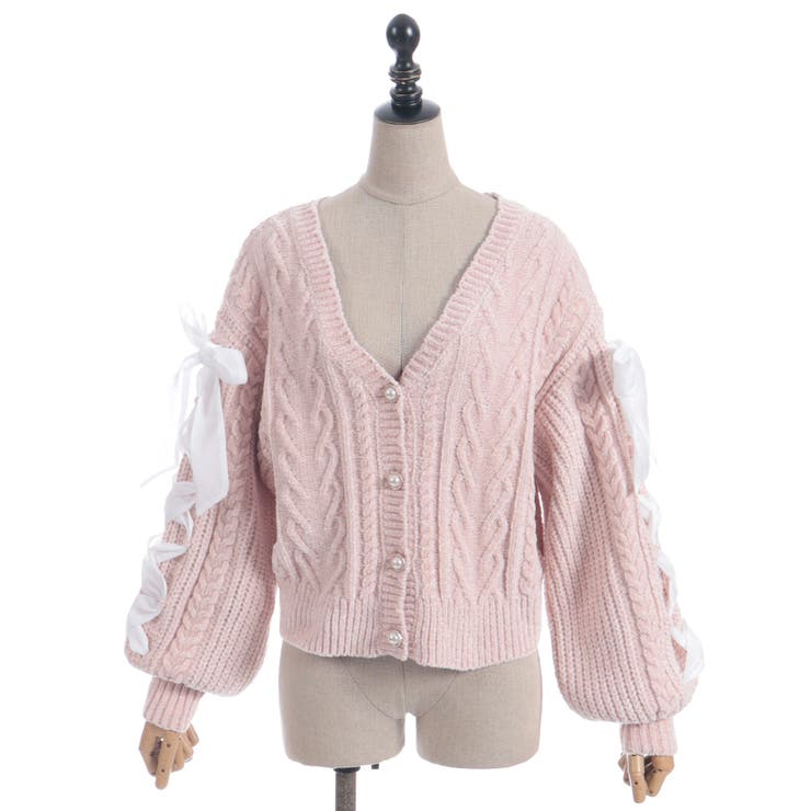 レースアップモールニットカーディガン | axes femme | 詳細画像26 