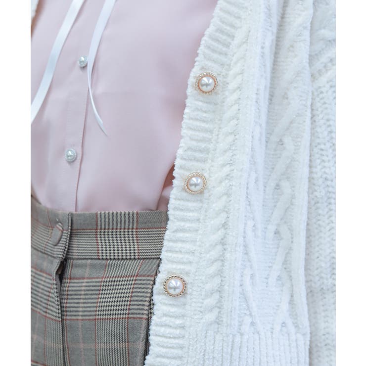 レースアップモールニットカーディガン | axes femme | 詳細画像9 