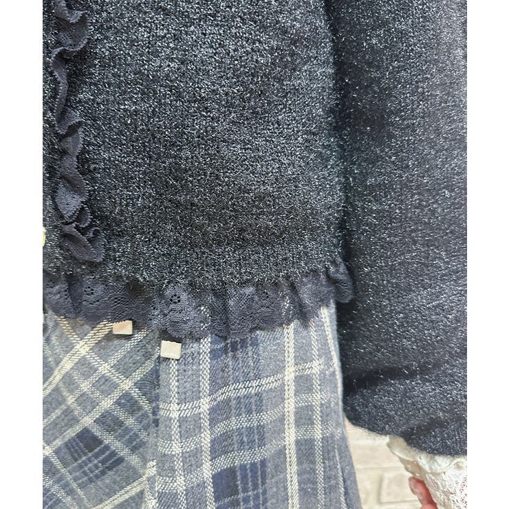 ラメシャギーフリルニットカーディガン | axes femme | 詳細画像6 