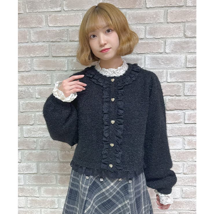 ラメシャギーフリルニットカーディガン | axes femme | 詳細画像8 