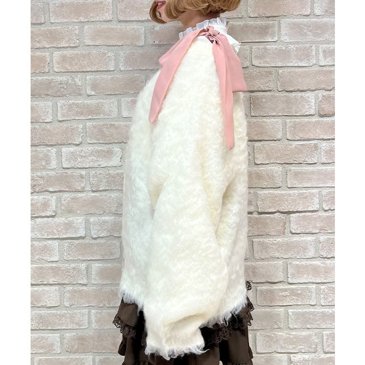 ウェーブファーニットカーディガン | axes femme | 詳細画像2 