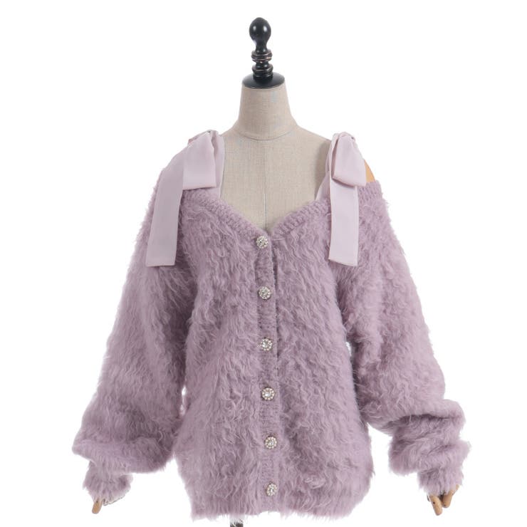 ウェーブファーニットカーディガン | axes femme | 詳細画像22 