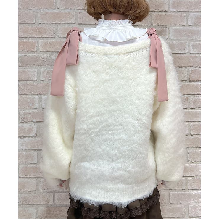 ウェーブファーニットカーディガン | axes femme | 詳細画像3 