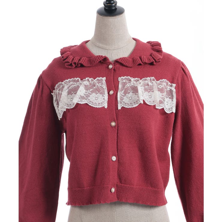 袖口レース衿付きニットカーディガン | axes femme | 詳細画像12 