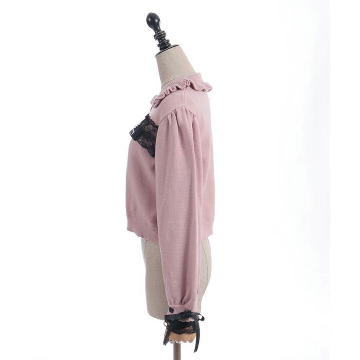 袖口レース衿付きニットカーディガン | axes femme | 詳細画像18 