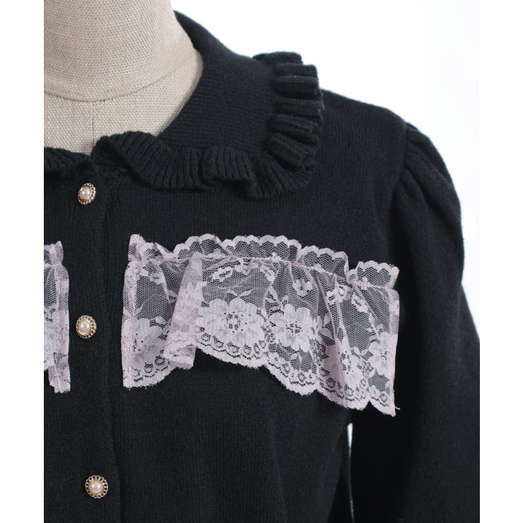 袖口レース衿付きニットカーディガン | axes femme | 詳細画像30 