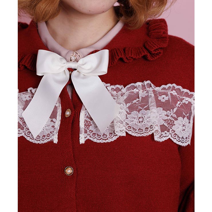 袖口レース衿付きニットカーディガン | axes femme | 詳細画像7 