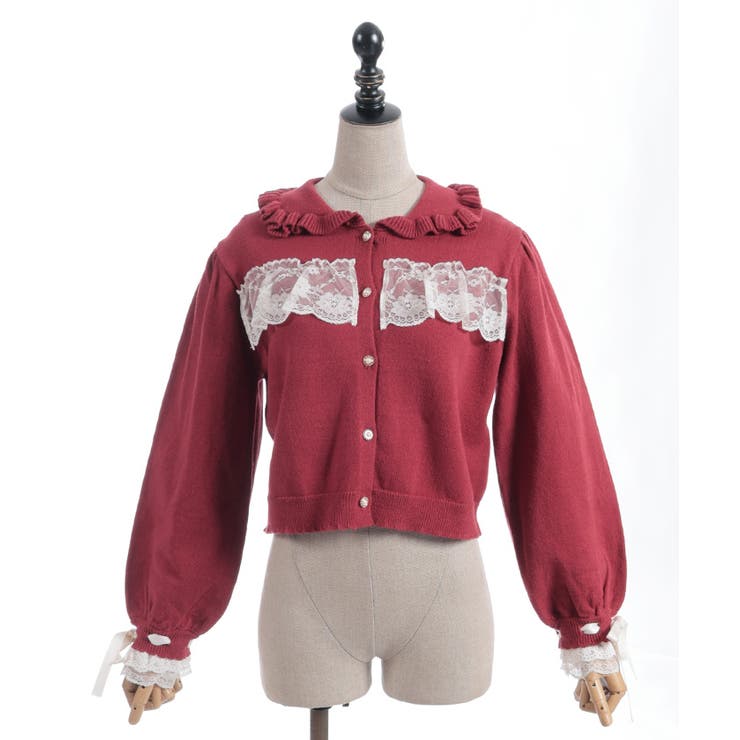 袖口レース衿付きニットカーディガン | axes femme | 詳細画像9 