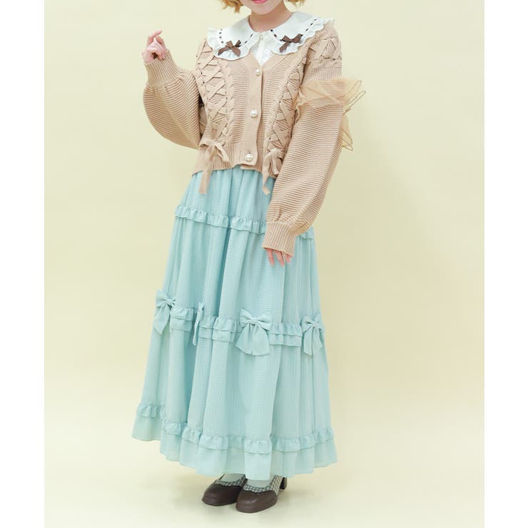 編み上げ×チュールフリルカーディガン | axes femme | 詳細画像10 