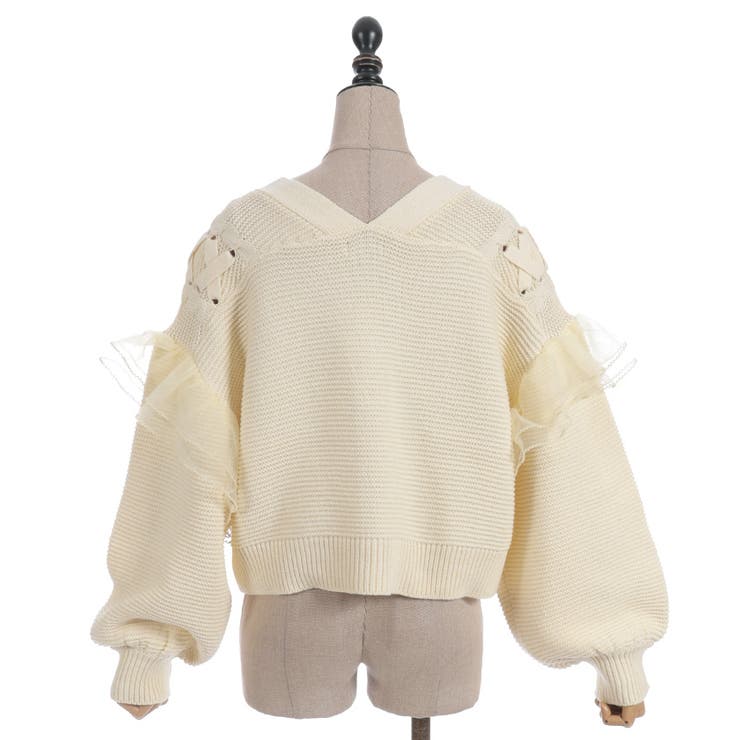 編み上げ×チュールフリルカーディガン | axes femme | 詳細画像21 