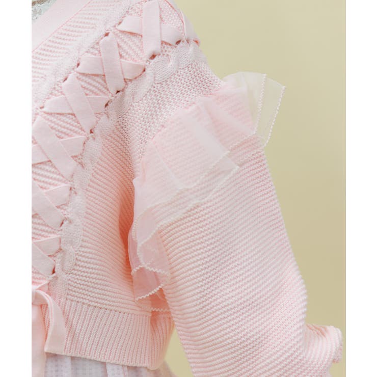 編み上げ×チュールフリルカーディガン | axes femme | 詳細画像5 