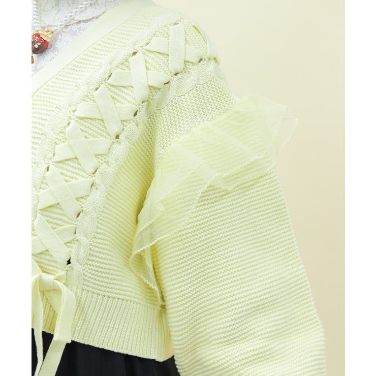 編み上げ×チュールフリルカーディガン | axes femme | 詳細画像6 