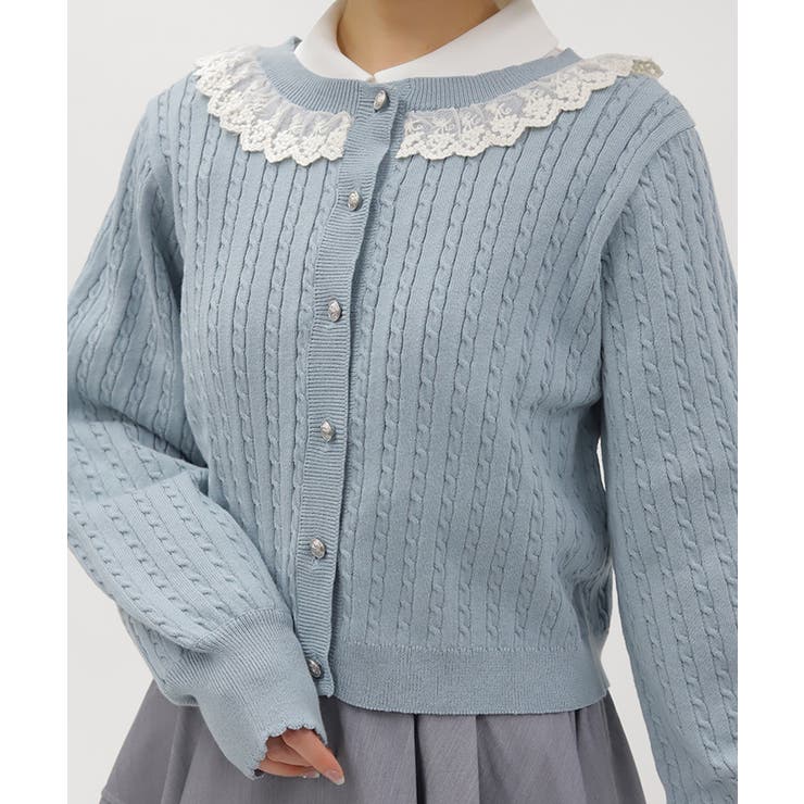 ケーブル柄バックリボンカーディガン | axes femme | 詳細画像7 