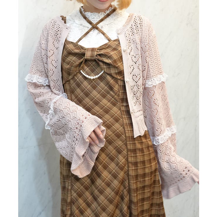 ピンク | 透かし編みサマーニットカーデ | axes femme