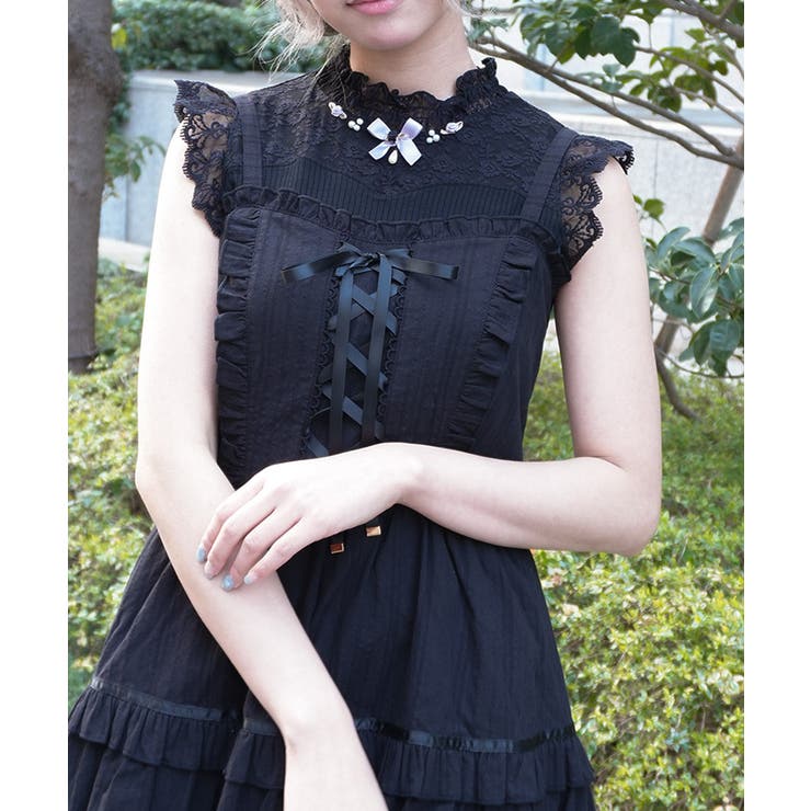 ローズ×リボン装飾切替タンク[品番：IGAW0007729]｜axes femme
