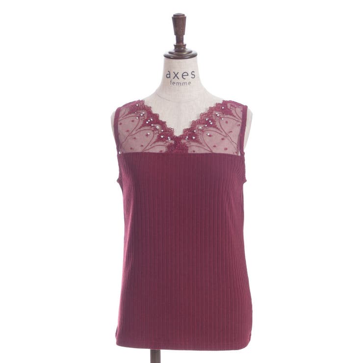 吸水速乾チュールレースタンク | axes femme | 詳細画像27 