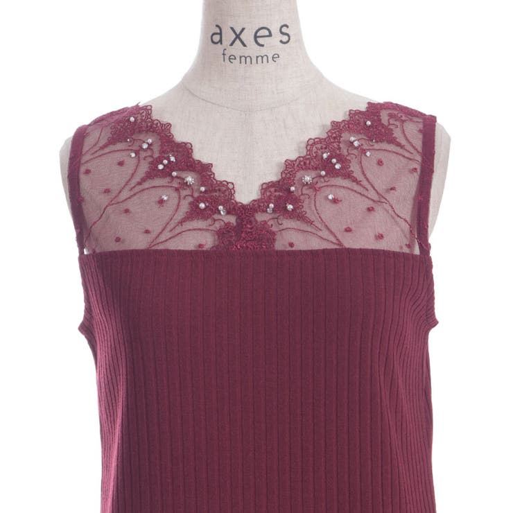 吸水速乾チュールレースタンク | axes femme | 詳細画像30 