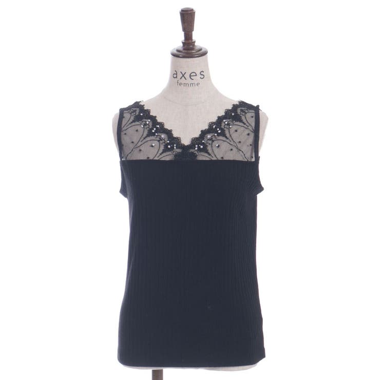 黒 | 吸水速乾チュールレースタンク | axes femme