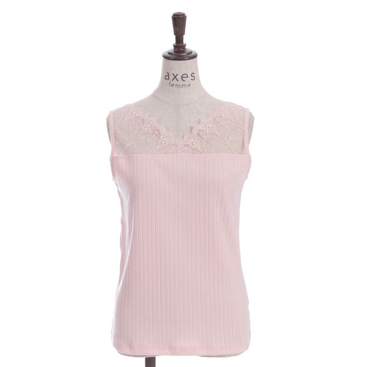 ピンク | 吸水速乾チュールレースタンク | axes femme