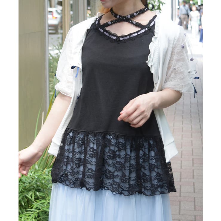 黒 | ローズストラップロングタンク | axes femme