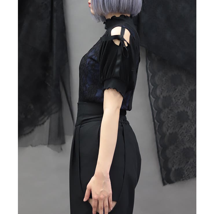 バイカラー肩あきカットプルオーバー | axes femme | 詳細画像2 