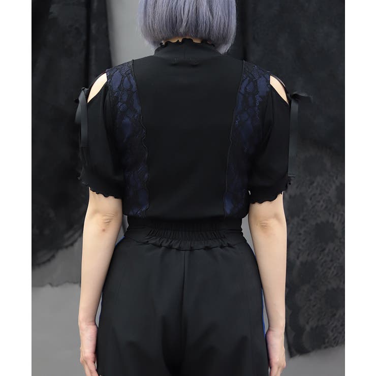 バイカラー肩あきカットプルオーバー | axes femme | 詳細画像3 