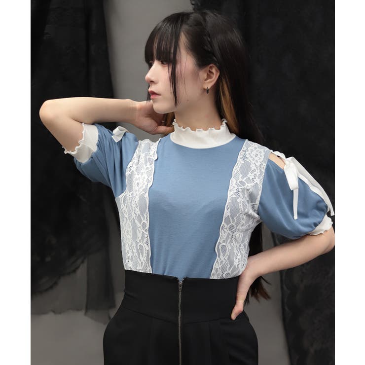 バイカラー肩あきカットプルオーバー | axes femme | 詳細画像6 