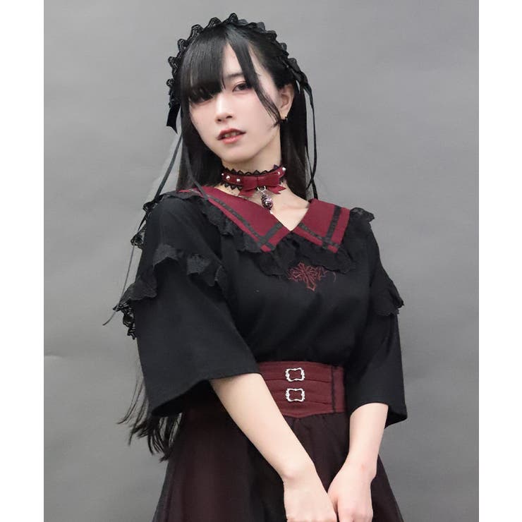 黒 | デビルクロスセーラーＴシャツ | axes femme