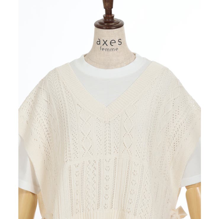 ニットベスト×半袖Ｔセット | axes femme | 詳細画像16 