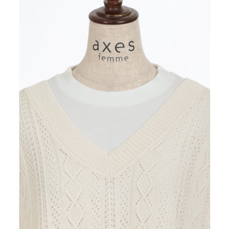 ニットベスト×半袖Ｔセット | axes femme | 詳細画像18 