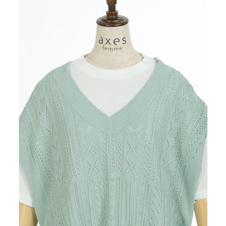 ニットベスト×半袖Ｔセット | axes femme | 詳細画像26 