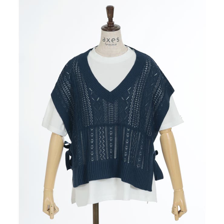ニットベスト×半袖Ｔセット | axes femme | 詳細画像4 