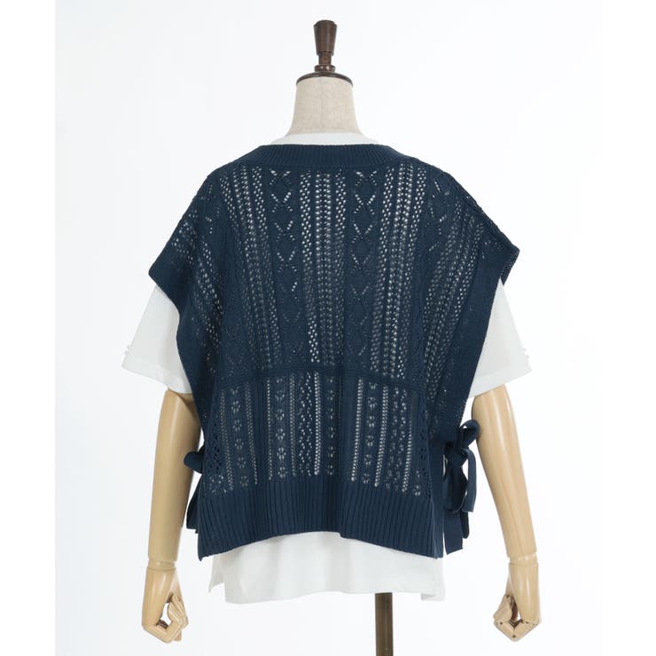 レースベスト×チュールジレ[品番：IGAW0004870]｜axes femme