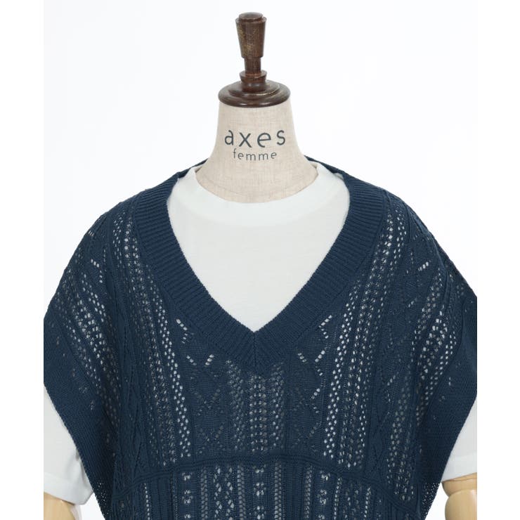 ニットベスト×半袖Ｔセット | axes femme | 詳細画像7 